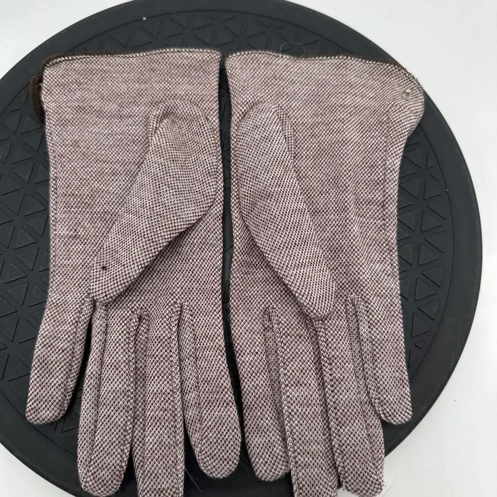 Vintage Neiman Marcus Women’s Gloves Snap Closure Fabric Knit Gloves Size Small